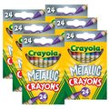 Crayola Metallic Crayons, Regular Size, 24 Colors Per Set, 144PK 528815